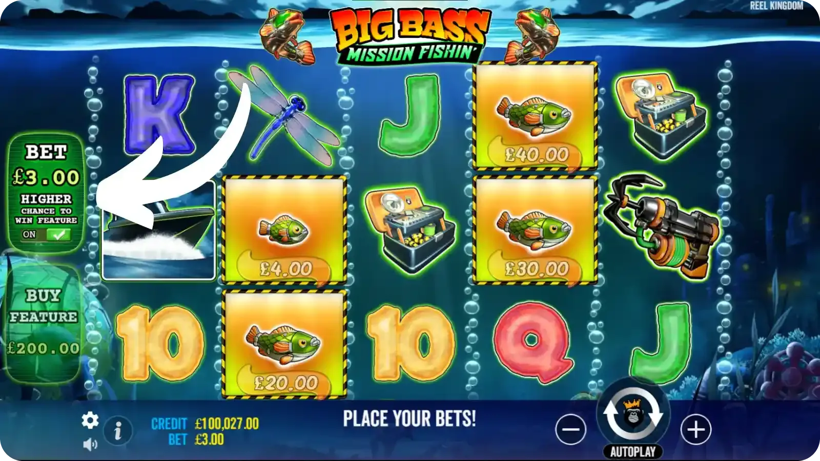 Big Bass Mission Fishin Feature Ante Bet