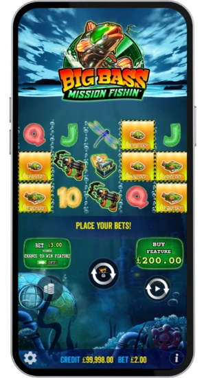 Big Bass Mission Fishin fish win screen