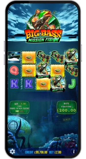 Big Bass Mission Fishin scatter trigger view